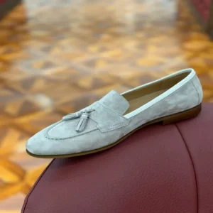Men’s Suede Leather Office Dress Shoes Slip-On Loafers with PU Midsole Breathable Formal Style in Multiple Autumn Colors