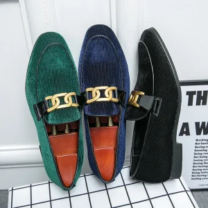 Mens Suede Leather Shoes Loafers Old Money Men’s Dress Shoes & Oxfords Suede Leather Comfortable Style
