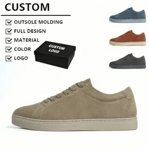 Men’s Suede Leather Skate Shoes Light Weight Breathable Anti Slippery Casual Retro Sneakers Custom Logo Soft Summer Footwear