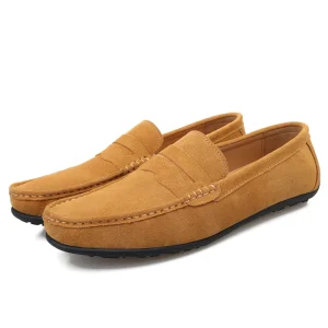 Men’s Suede Penny Loafers Slip On Casual Driving Shoes 10 Colors Available Sizes 38-47