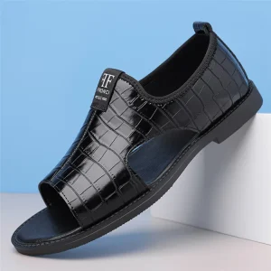 Men’s Summer Anti Slip and Odor Proof Beach Shoes Dad Fishing and Driving Wearing Two Pairs of Sandals