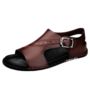 Men’s Summer Breathable Anti Slip Fisherman Open Toe Flat Sandals Rubber Outsole Lightweight Quick Dry Barefoot Casual Outdoor