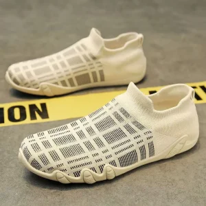 Men’s Summer Breathable Mesh Casual Sports Shoes with Non-Slip Soft Sole and One Strap Design