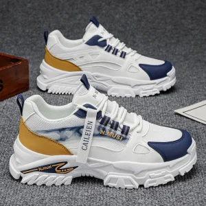 Men’s Summer Breathable Mesh Sports Shoes Trendy All Match Thick Sole Elevated Casual Running Dad Sneakers