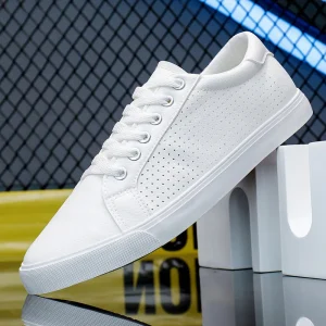 Men’s Summer Breathable White Sneakers Mesh Sandals Flat Sports Shoes Versatile Student Board Shoes Comfortable Footwear
