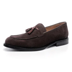 Men’s Summer Casual Loafers Tassel Decorated British Style with Scrub Legs Slip On Breathable