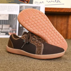 Men’s Summer Casual Sports Shoes Solid Color Artificial Leather & Mesh Upper Rubber Outsole Lace-Up Toe Wide Fit Size 47/48