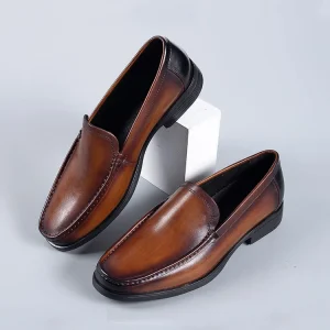 Men’s Summer Fashion Breathable Lightweight Slip-On Casual Business Office Dress Loafer Shoes Comfortable Soft Wedding Shoes