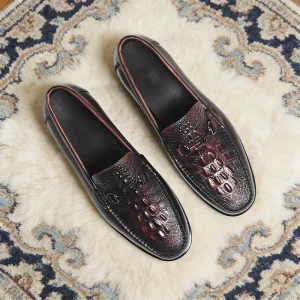 Men’s Summer Loafer Shoes for Men Slip On Breathable Anti Slip Men’s Leather Loafers Cushioned Lightweight Party Men Shoes