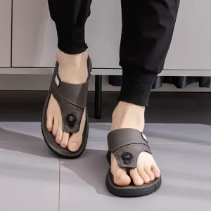 Men’s Summer New Fashion Flip-Flops Sandals Casual Beach Non-Slip Outdoor Loafers Mid-Aged
