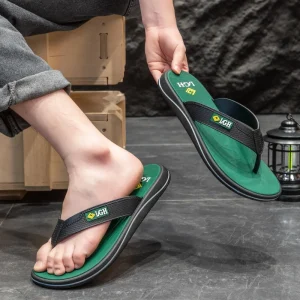 Men’s Summer Outdoor Flip Flops Anti-slip Unique Vietnamese Style Casual Thong Slippers for Seaside