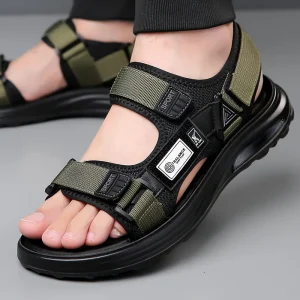 Men’s Summer Outdoor Non-slip Casual Driving Thick-soled Air Cushion Teen Beach Sandals Men’s Casual Shoes Flat Sandals