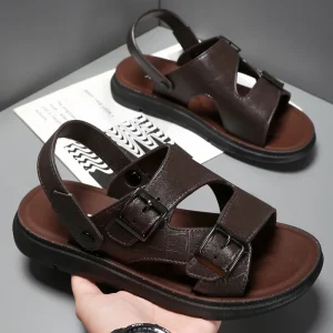 Men’s Summer Platform Printed Sandals Lightweight Open Toe Casual Shoes with PVC & Soft Anti Slip Sole Breathable Outdoor