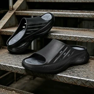 Men’s Summer Solid Sandals Thick-Soled Casual Slip-Ons Outdoor Soft-Sole Slide Sandals