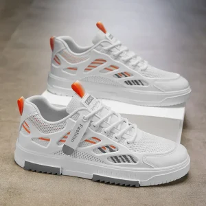 Men’s Summer Spring Breathable Lightweight Mesh Running Athletic Sneakers Lace-up Closure Versatile
