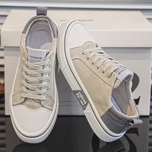 Men’s Summer Trendy Canvas Casual Shoes Breathable & Versatile Non Slip Wear Resistant Lace Up Design