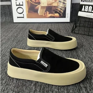Men’s Super Lightweight Breathable Anti-slip Sock Closure Sporty Retro Walking Shoes PU Leather Cotton Fabric Upper Rubber