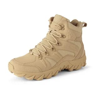 Men’s Tactical Desert Boots Waterproof Outdoor Safety Work Shoes with Rubber Insole Climbing Sports Winter Hiking