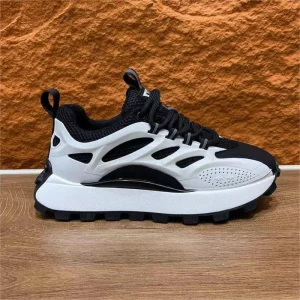 Men’s Tennis Running Walking Sneakers Waterproof Breathable Casual Chunky Shoes Cow Leather Upper