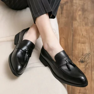 Men’s Thick Platform Height Increasing Oxfords Slip On Business Casual Dress Shoes Plus Size