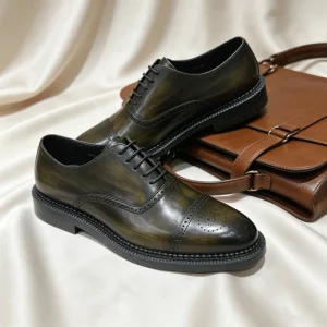 Men’s Thick Sole Oxford Dress Shoes Men’s Classic Business Casual Leather Shoes Design OEM ODM Available