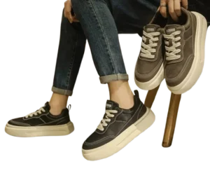 Men’s Thick-Soled Retro Casual Sneakers Versatile Height-Increasing Bread Shoes