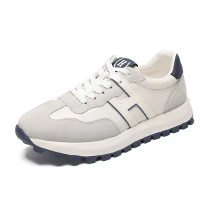 Men’s Thick-Soled Soft-Bottom Anti-Slip and Wear-Resistant Running Shoes Men’s White Sneakers