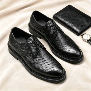 Men’s Thick soled Dress Shoes Formal Oxford Comfort Classic Lace up Shoes Luxury Dress Shoes Wedding Office Business Formal