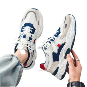Men’s Toe Lace Up Breathable Platform Flat Shoes Gym Athletic Running Walking Light Weight Anti Slip Winter Evergreen Summer