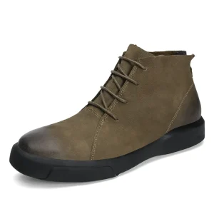 Men’s Tooling Shoes Original Beef Tendon Bottom Mid top Men’s Wear resistant Martin Boots Trendy
