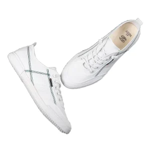 Men’s Trendy Casual Canvas Sneakers Light Weight Lace Up Walking Shoes Rubber Insole Breathable Toe Cotton Lining Spring Summer
