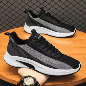 Men’s Trendy Casual Running Shoes Breathable Mesh with Thick Sole Anti Slip for Summer Spring and Autumn