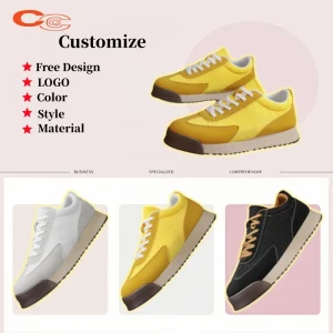 Men’s Trendy Casual Shoes Middle Heels PVC Sole Board Shoes Youth Sports Breathable Height Increasing