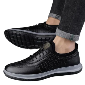 Men’s Trendy Casual Shoes for Autumn Winter Comfortable Breathable Artificial Leather Sporty Style Anti Slippery Mesh Soft