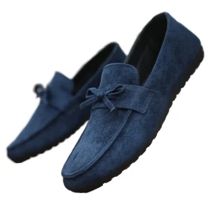Men’s Trendy Casual Slip On Loafer Shoes Breathable Suede Upper Stretch Fabric Toe Print Pattern Spring Summer Autumn Winter