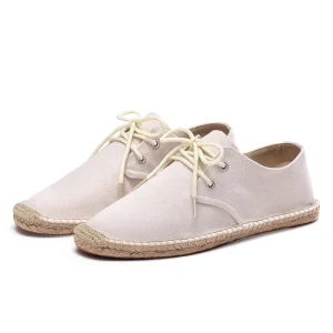 Men’s Trendy Linen Canvas Shoes with Hemp Bottom Solid Color Breathable Casual Footwear