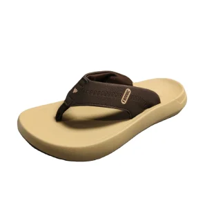 Men’s Trendy Retro Litchi Grain Pu Peep Toe Flip Flops Outdoor Slippers Comfortable Thick Soft Sole Casual Non Slip Breathable