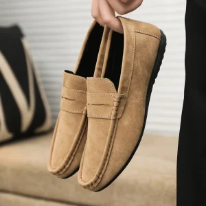 Men’s Trendy Slip-On Social Casual Boat Shoes Light Leather Loafers Mens Shoes