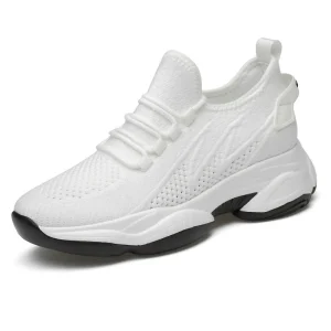 Men’s Trendy Sporty Casual Shoes Light Lace-Up Anti-Slip Odor-Resistant Solid Color New Fashionable Slow Walking Design Summer