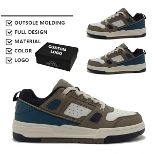 Men’s Trendy Street Style Platform Skateboard Shoes Casual Lace up Sneakers