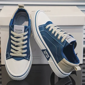 Men’s Two Tone Color Block Low Top Genuine Leather Shoes Lace Up Rubber Midsole Outsole Skate Sneakers for Street Daily Walking