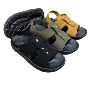 Men’s Two Ways Wear Rivet Sandals Open Toe Non Slip EVA Sole Casual Beach Slippers Slip On Summer Breathable Outdoor Walking