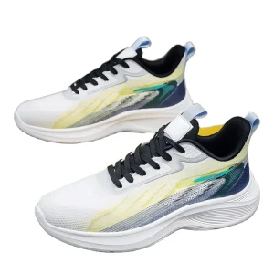 Men’s Ultra Light Running Sneakers Large Size Fitness Shoes Fashion Mesh Lace Up Closure Shock Absorption Anti Odor All