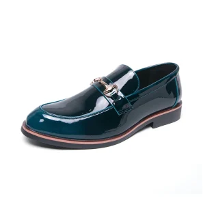 Men’s Uniform Dress Shoes Derby Oxford Loafers Low Top Slip On Microfiber Patent Leather Formal Round Toe Business