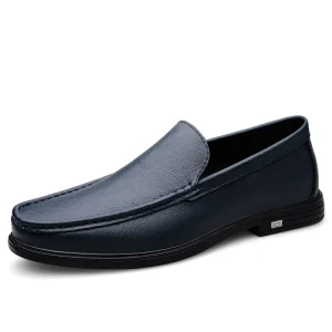 Men’s Uniform Dress Shoes Oxford Loafers Low top Slip on Pull on Leather Formal Round toe Business Male Casual Leisure Spring