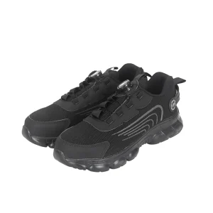 Men’s Unisex Summer Safety Shoes Rotary Button Sneakers with Steel Toe Puncture and Anti Smash Air Cushion Sport Boots for Work