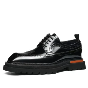 Men’s Versatile Business Formal Shoes Stylish Soft Soles and Soft Surfaces Brogue Shoes Breathable Casual Derby Shoes