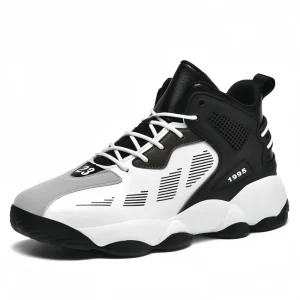 Men’s Walking Shoes Breathable Leather High-Top Sneakers
