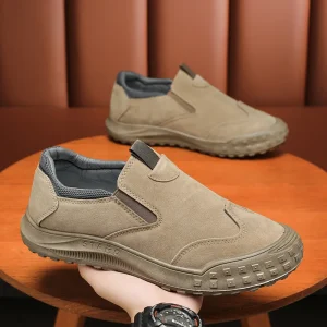 Men’s Walking Shoes Comfortable Lace Up Flat Breathable Korean Rubber Outsole