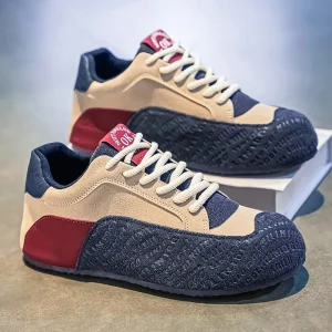 Men’s Walking Shoes Printed PU Upper Soft Soled Low Cut Wear resistant Thick Height Increasing Autumn Sports Shoes